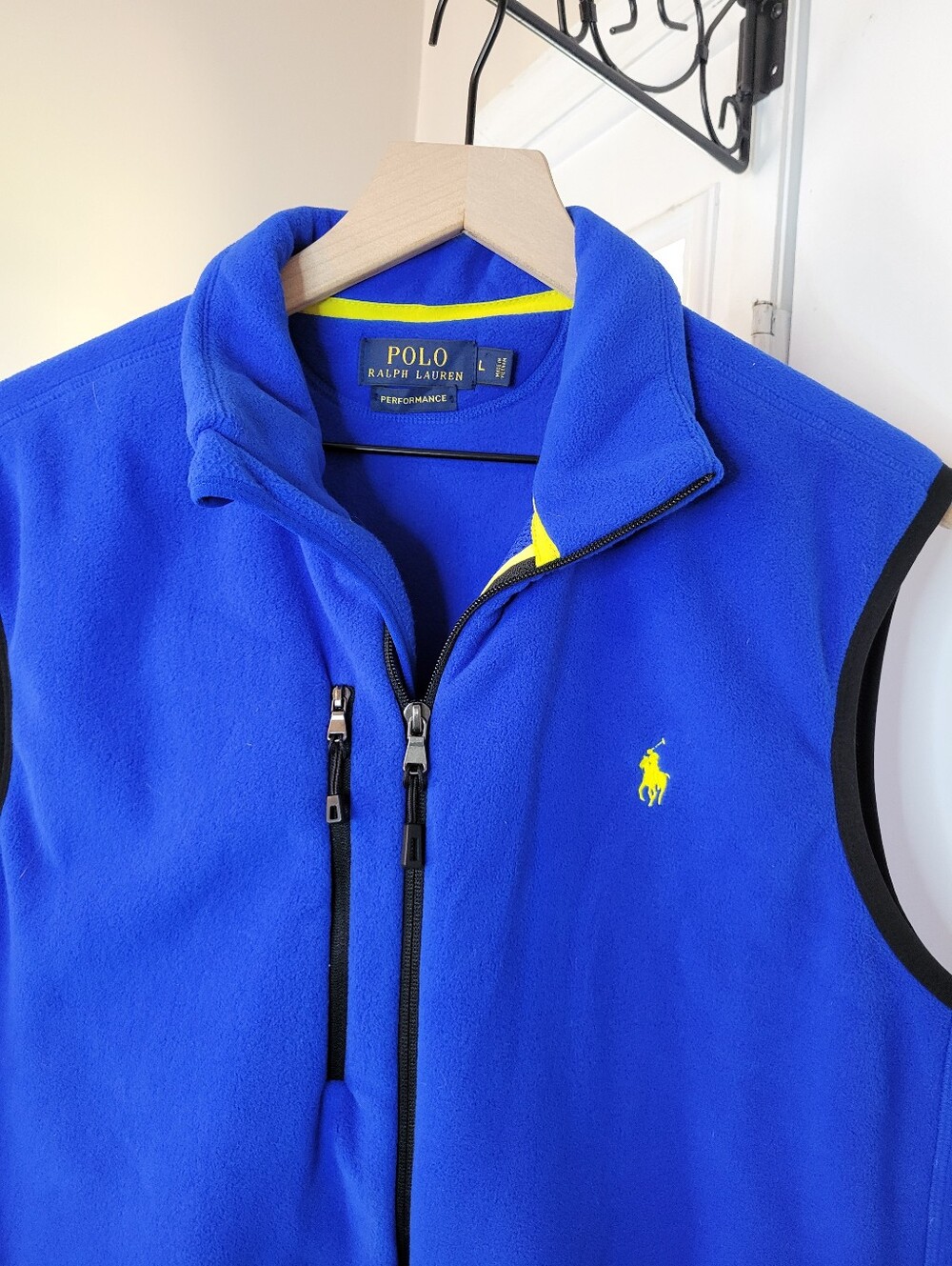Polo Ralph Lauren Performance Blue Fleece Zip Up Vest, Size Mens Large - Picture 2 of 6